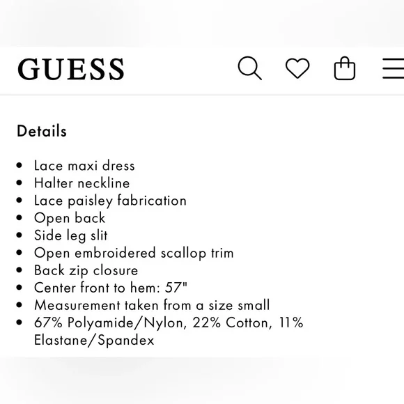 GUESS Beautiful baby blue lace maxi Dress. - Picture 7 of 8